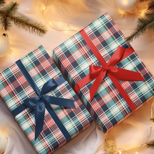 Classic Rustic Red Green & Blue Plaid  Wrapping Paper