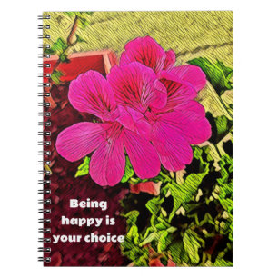 classic rustic retro blooming flower notebook