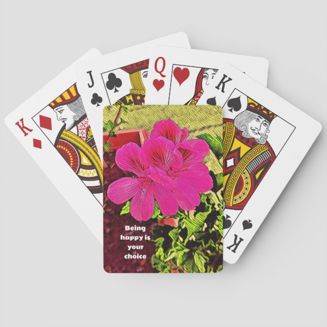 classic rustic retro blooming flower playing cards (Back)