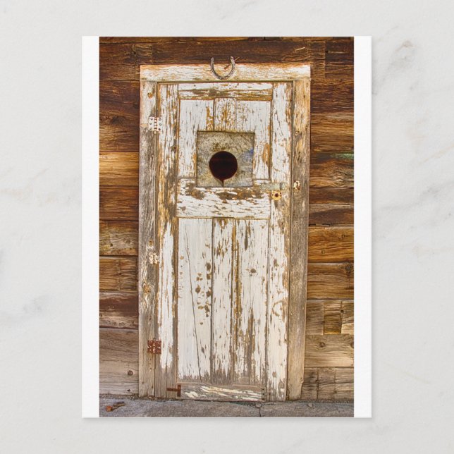 Classic Rustic Rural Worn Old Barn Door Postcard (Front)