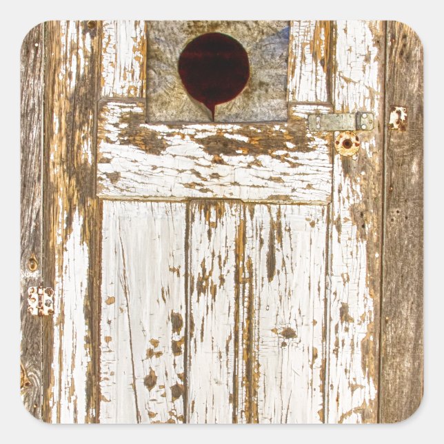 Classic Rustic Rural Worn Old Barn Door Square Sticker (Front)