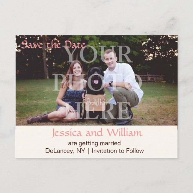 Classic Rustic Wedding Announcement Postcard (Front)