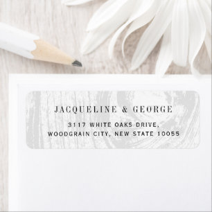 Classic Rustic Wood Grain Winter Wedding Address