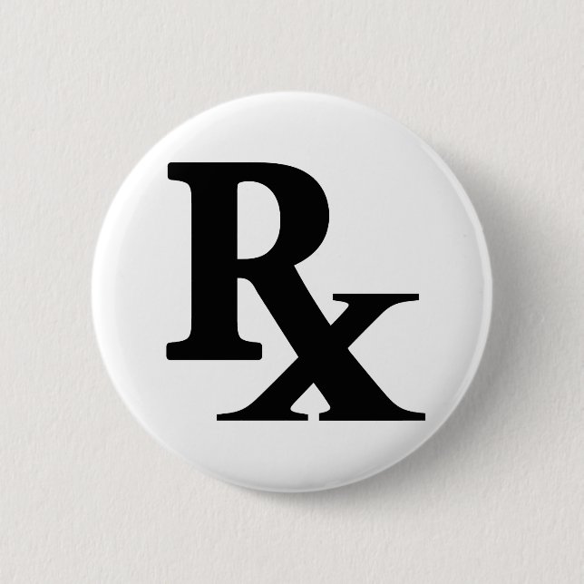 Classic Rx Pharmacy Icon print pharmacist gift 6 Cm Round Badge (Front)