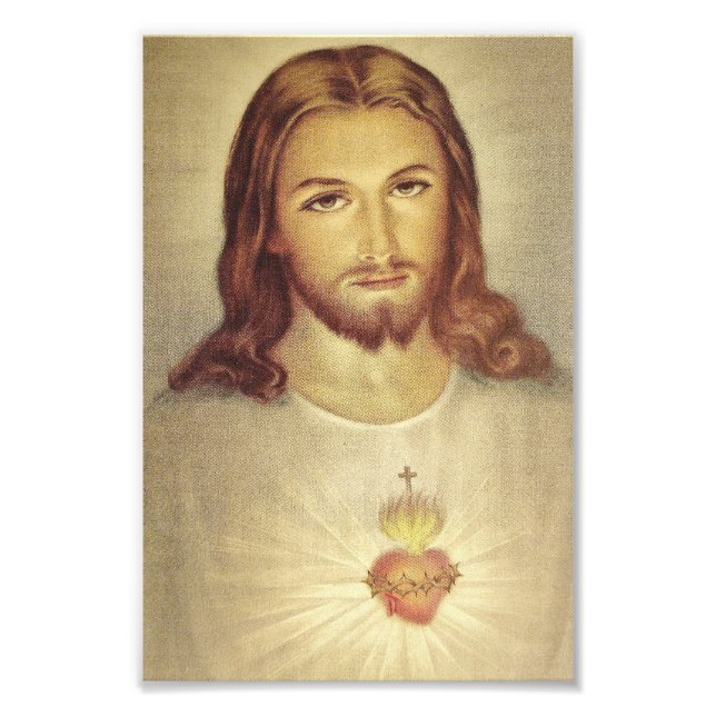 Classic Sacred Heart of Jesus Photo Print (Front)
