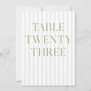 Classic Sage Green & Beige Wedding 23 Table Number