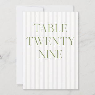 Classic Sage Green & Beige Wedding 29 Table Number