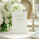 Classic Sage Green & Blue Wedding Table Number<br><div class="desc">This elegant table number features a soft blue striped background with refined sage green serif typography and subtle script accents. Designed for garden weddings, refined receptions, and timeless outdoor celebrations. Coordinates with the “Iris” Wedding Invitation Collection — click the collection link on this page to find matching items like menus,...</div>