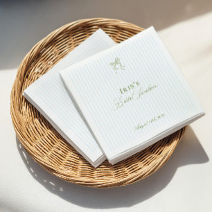 Classic Sage Green Bridal Shower Paper Napkin