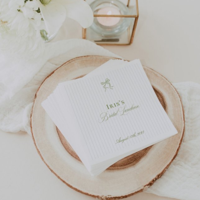 Classic Sage Green Bridal Shower Paper Napkin (Classic Sage Green Bridal Shower Paper Napkin)