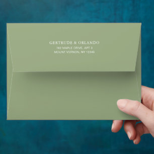 Classic Sage Green Elegant Wedding Envelope