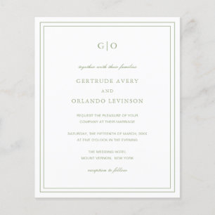Classic Sage Green Elegant Wedding Invitation Flyer