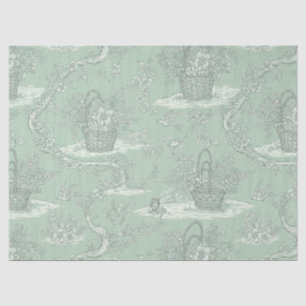 Classic Sage Green Floral Bouquet Pattern Tissue Paper