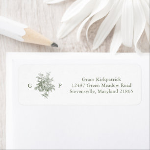 Classic Sage Green Monogram Return Address