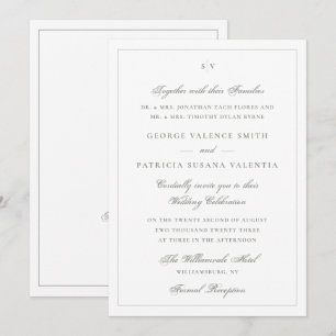 Classic Sage Green Monogram Wedding Website Invitation