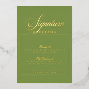 Classic Sage Green Signature Wedding Cocktail Sign
