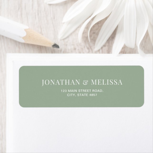 Classic Sage Green Typography Wedding Address (Insitu)