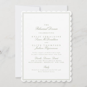 Classic Sage Green Wedding Rehearsal Dinner Invitation