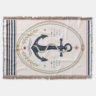 Classic Sailorcore Nautical Throw Blanket