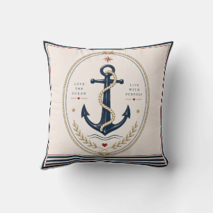 Classic Sailorcore Nautical Throw Pillow