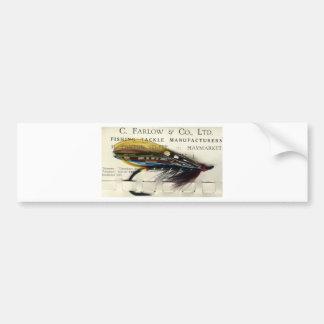 Classic Salmon Fly on card Bumper Sticker