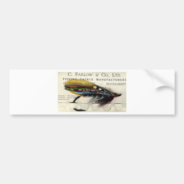 Classic Salmon Fly on card Bumper Sticker (Front)