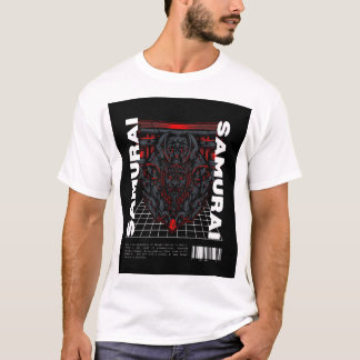 "Classic Samurai: Black & White Warrior Tee" T-Shirt
