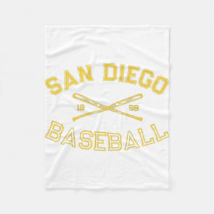 Classic San Diego California Baseball Fan Retro Vi Fleece Blanket