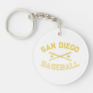 Classic San Diego California Baseball Fan Retro Vi Key Ring