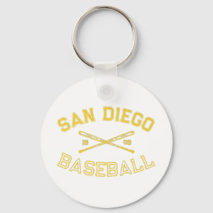 Classic San Diego California Baseball Fan Retro Vi Key Ring