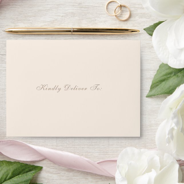 Classic Sandy Neutral Elegant Wedding Envelope (Wedding)
