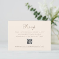 Classic Sandy Neutral QR Code Elegant Wedding