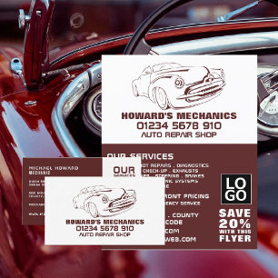 Classic Sangria, Auto Mechanic/Repairs Advertising Flyer