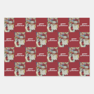 Classic Santa - Checking It Twice Merry Christmas Wrapping Paper Sheet