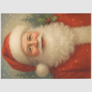 Classic Santa Cheer Vintage Christmas Decoupage Tissue Paper