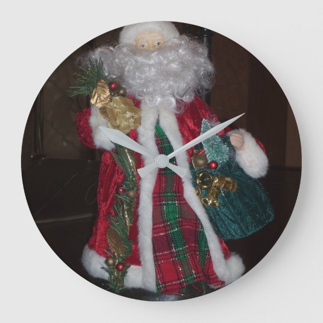 Classic Santa Claus: A Timeless Holiday Icon Large Clock (Front)