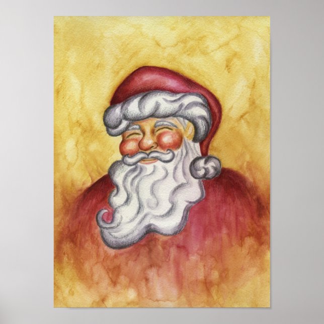 Classic Santa Claus Christmas Art Poster (Front)