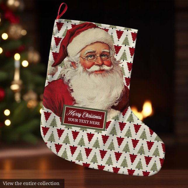 Classic Santa Claus Christmas Stocking Retro Chic (Classic Santa Claus Christmas Stocking Retro Chic)
