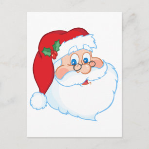 Classic Santa Claus Head Holiday Postcard