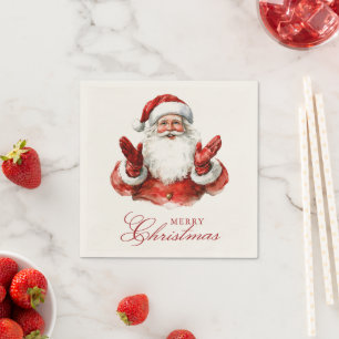 Classic Santa Claus Merry Christmas Napkin