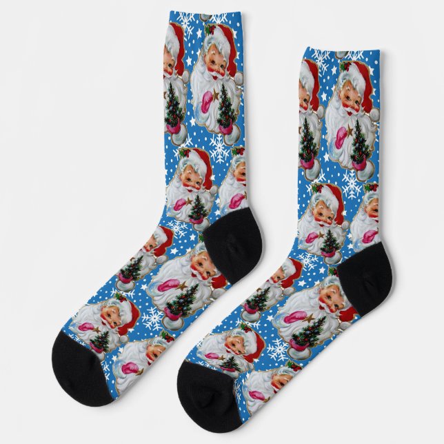Classic Santa Claus Novelty Christmas Socks (Left)