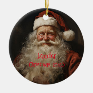 Classic Santa Claus Personalized Christmas Ornamen Ceramic Tree Decoration