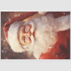 Classic Santa Claus smiling with red hat Tissue Paper