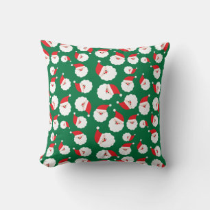 Classic Santa Claus Traditional Green Christmas Cushion
