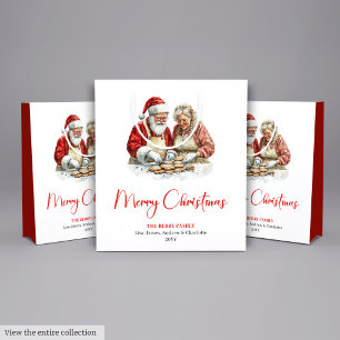 Classic Santa Claus Watercolor Modern Holiday Bag