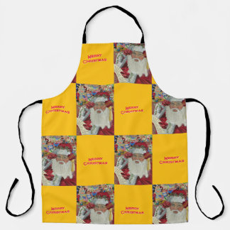 Classic Santa Gold Checking It Twice Holiday Apron