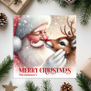 Classic Santa Rudolph Custom Christmas Puzzle Kids