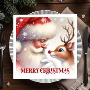 Classic Santa Rudolph Festive Dinner Set Napkin
