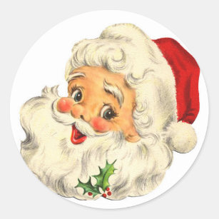 Vintage Christmas Santa in Snow Stickers