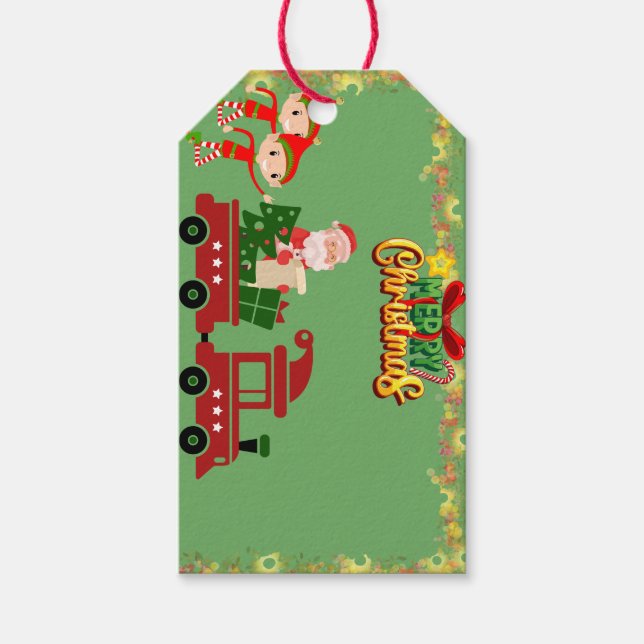 Classic Santa Train Christmas Gift Tag   (Front)